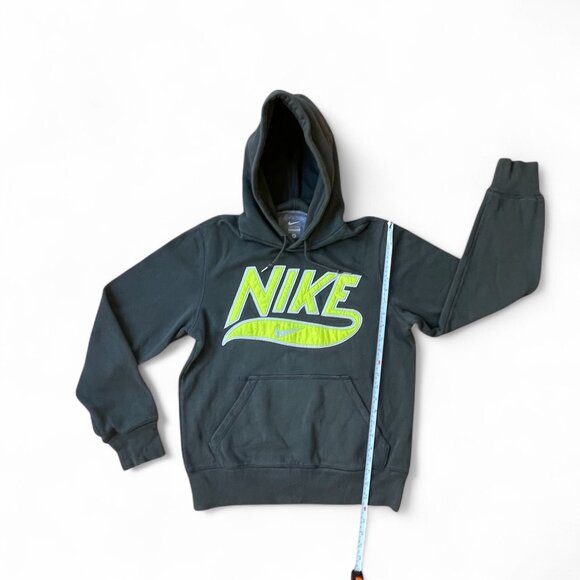 Nike Hunter Green Hoodie – Tennis Ball Green Appliqué Logo, Men’s Size Small - Picture 2 of 14
